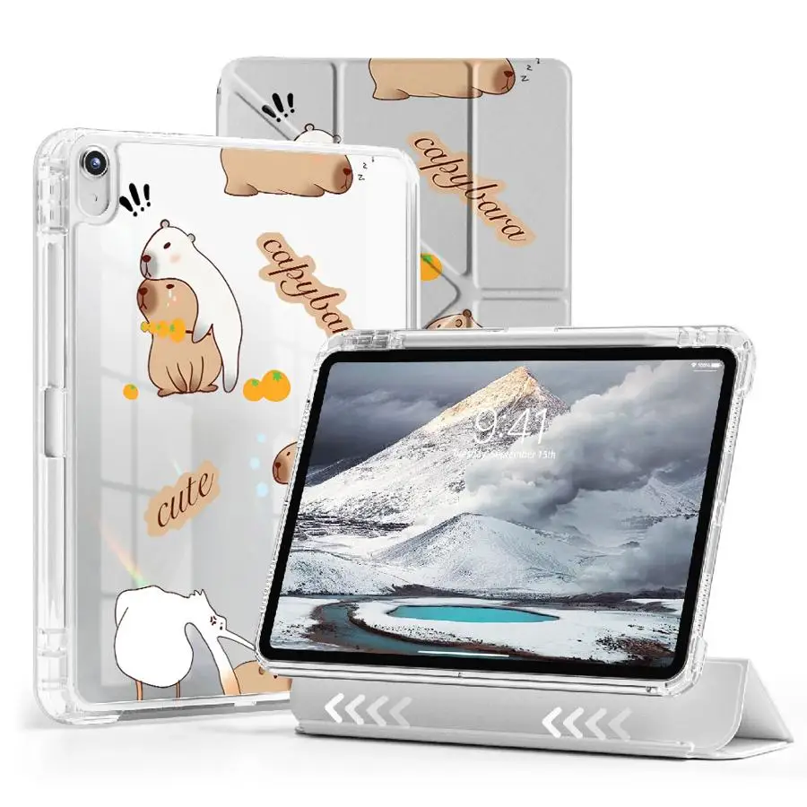 

Cartoon Dapeng Guinea Pig Holder Cover Tablet Case For iPad Air 4 5 M3 M2 M4 11inch Pro 2025 11th 10th 9th 8th 7th 12.9inch Mini