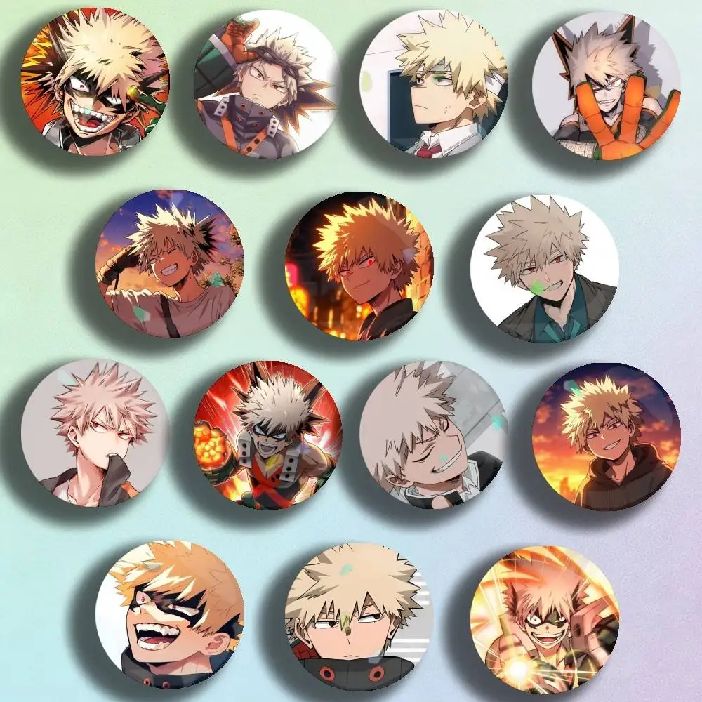 

Cartoon Anime Character Katsuki Bakugo Laser Badge Creative Pins Brooch for Bag Clothes Hat Decor Gifts Fans Collect