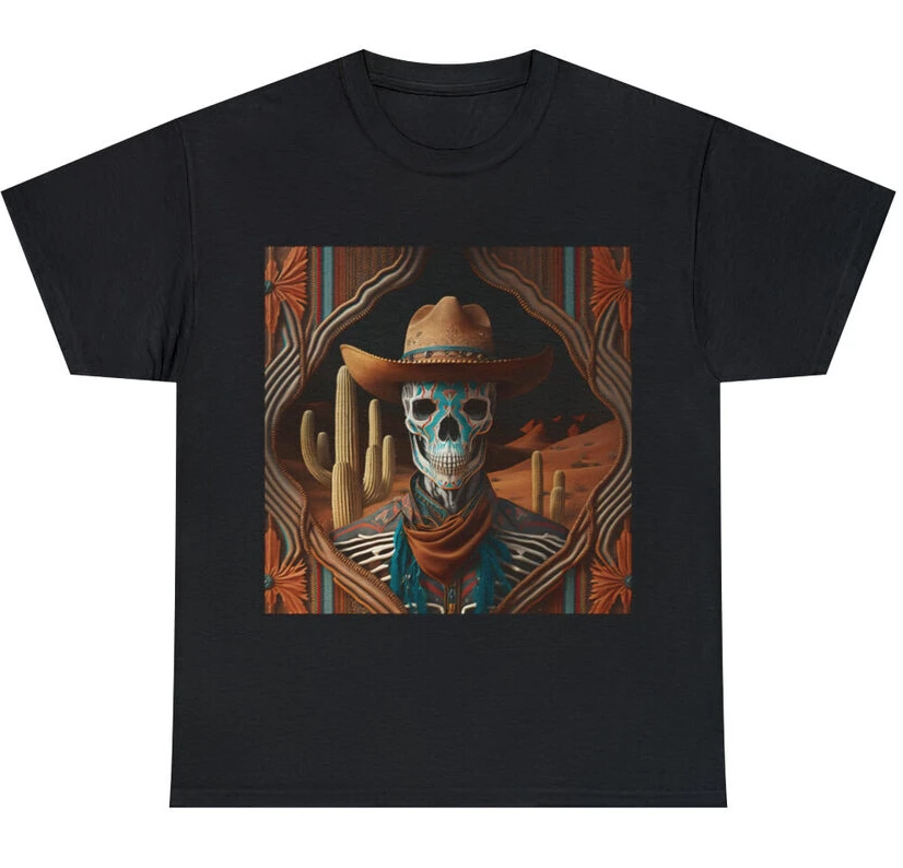 Day Of The Dead T Shirt Aztec Southwestern Cowboy For Men Clothing Women Tees Y2K Tops Unisex Summer Short Sleeve