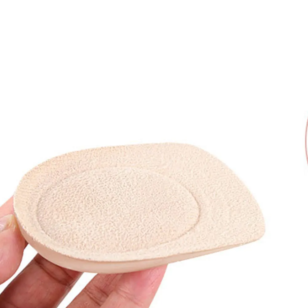 1 زوج منصات جل نصف وسائد الأحذية للنساء السيدات الكاكي حجم L أداة العناية بالقدم كعب دعم وسائد الكعب الدافئة #2