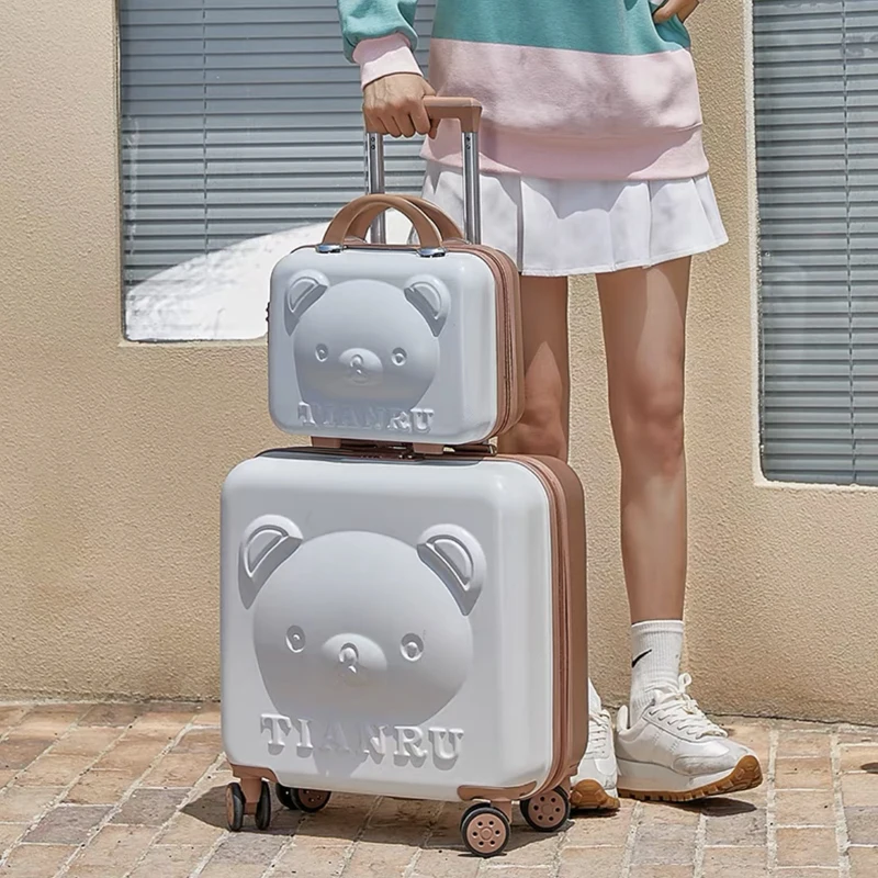 Hot!New Kids cartoon suitcase with handbag 20 inch girls trolley suitcase Travel luggage boys fashion rolling luggage