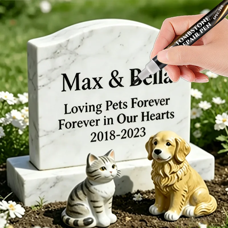 KJM Tombstone Lettering Paint Pen For Headstone Engraving Grave Marker Monument Inscription Restoration Black Touch Up