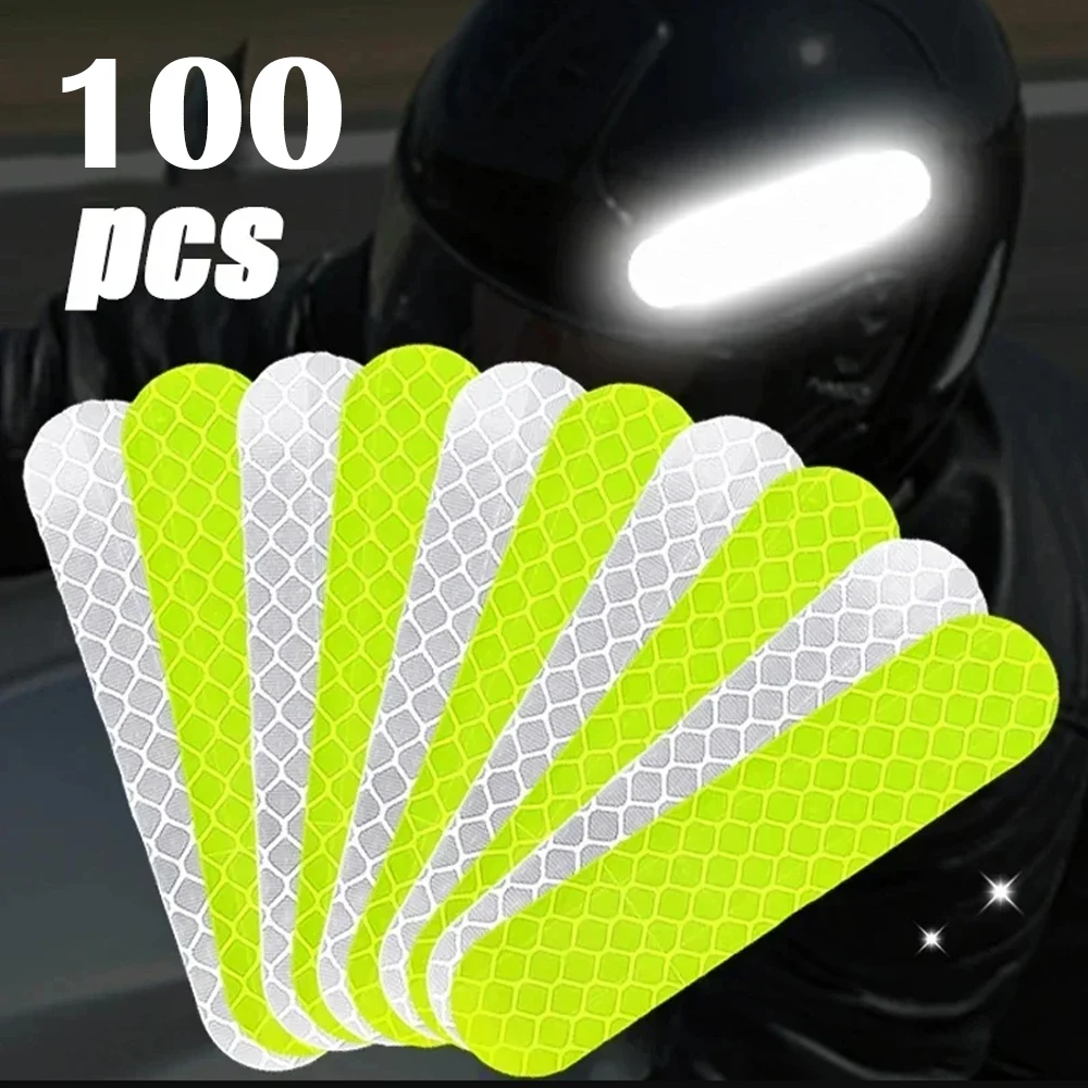 

Motorcycl Helmet Safety Warning Reflective Stickers Strip Waterproof High Visibility Reflector Tape For Night Riding Walking Car
