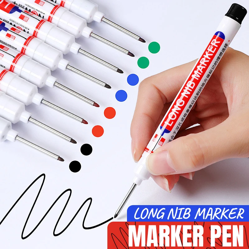 Multipurpose Waterproof Long Head Marker, Papelaria Xileno-Free, Caneta Gel, Secagem Rápida, Material Escolar