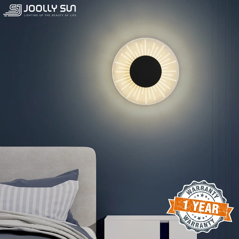 

JoollySun Wall Lamp Round Bedside Lights Modern LED Lighting for Living Room Bedroom Aisle Interior Background Decor Luminaires