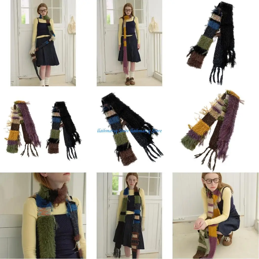 

573B Harajuku Knit Choker Scarf for Women Girls 2000s Clothing Accessories