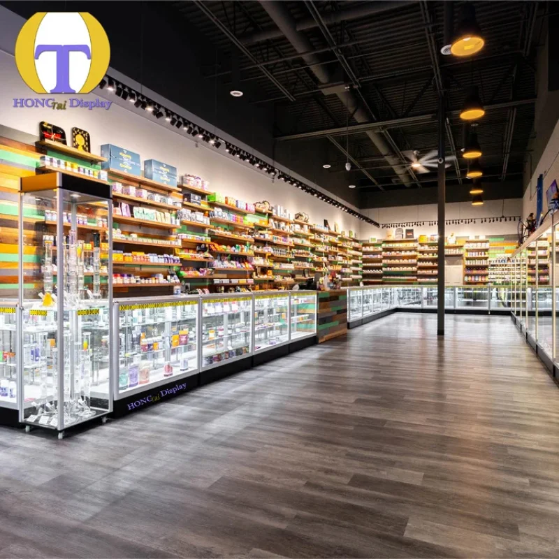 custom.Retails Store Fixtures Jewelry Showcase Finished Standard and Bracket Good Price Smoke Shop Accessories