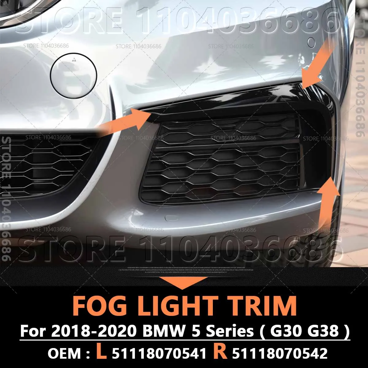 

Для 2018-2020 G30 G38 BMW 5 серии M спортивные передние противотуманные фары, накладки на крышку лампы для бровей 51118070541 51118070542