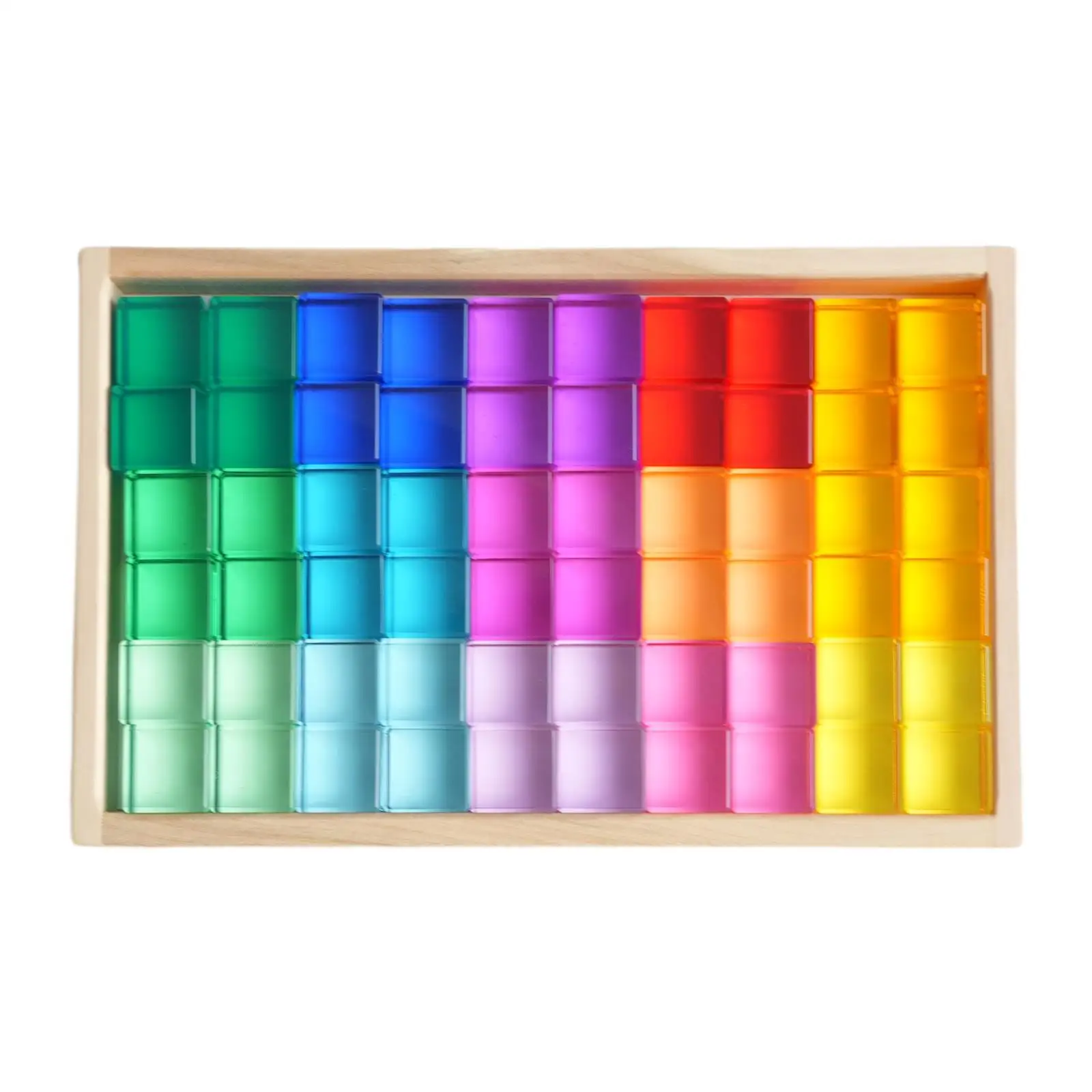 Décennie s de cubes en acrylique pour enfants, jouets d'entraînement mentaires oriel, 15 couleurs, 60 pièces