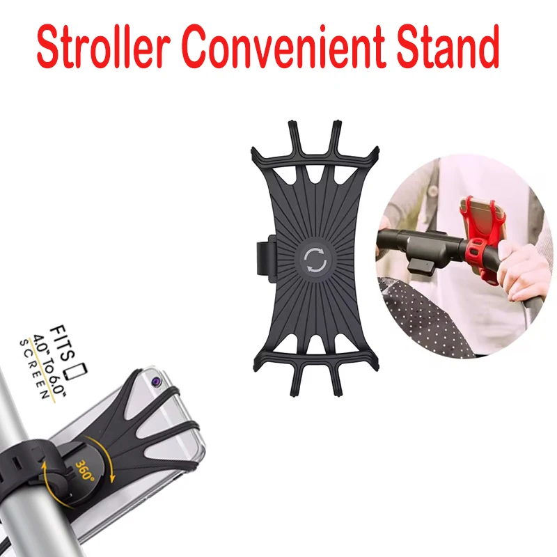 Universal 360 Rotatable Phone Holder for Baby Stroller Pram, Hands-Free Mobile Mount for iPhone Android GPS Devices