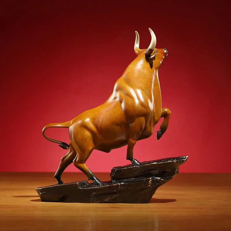 Copper bull ornament pure copper bullish handicrafts office decoration