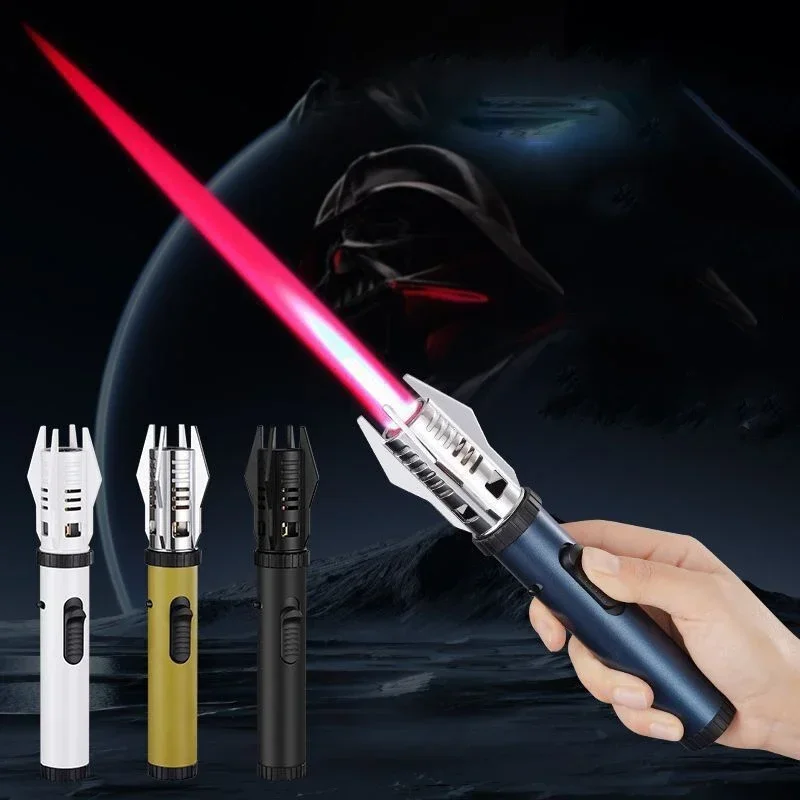 New Planet Lightsaber Metal Outdoor Windproof Turbine Torch Jet Lighter BBQ Welding Cigar Tool Butane Gas Lighter 360° Gun