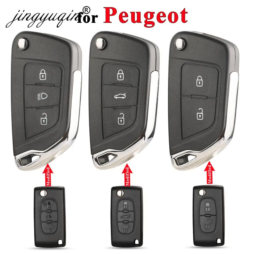 jingyuqin For Peugeot 107 207 307 407 306 308 408 508 3008 4008 Partner CE0523 CE0536 Modified Filp Remote Car Key Shell Case