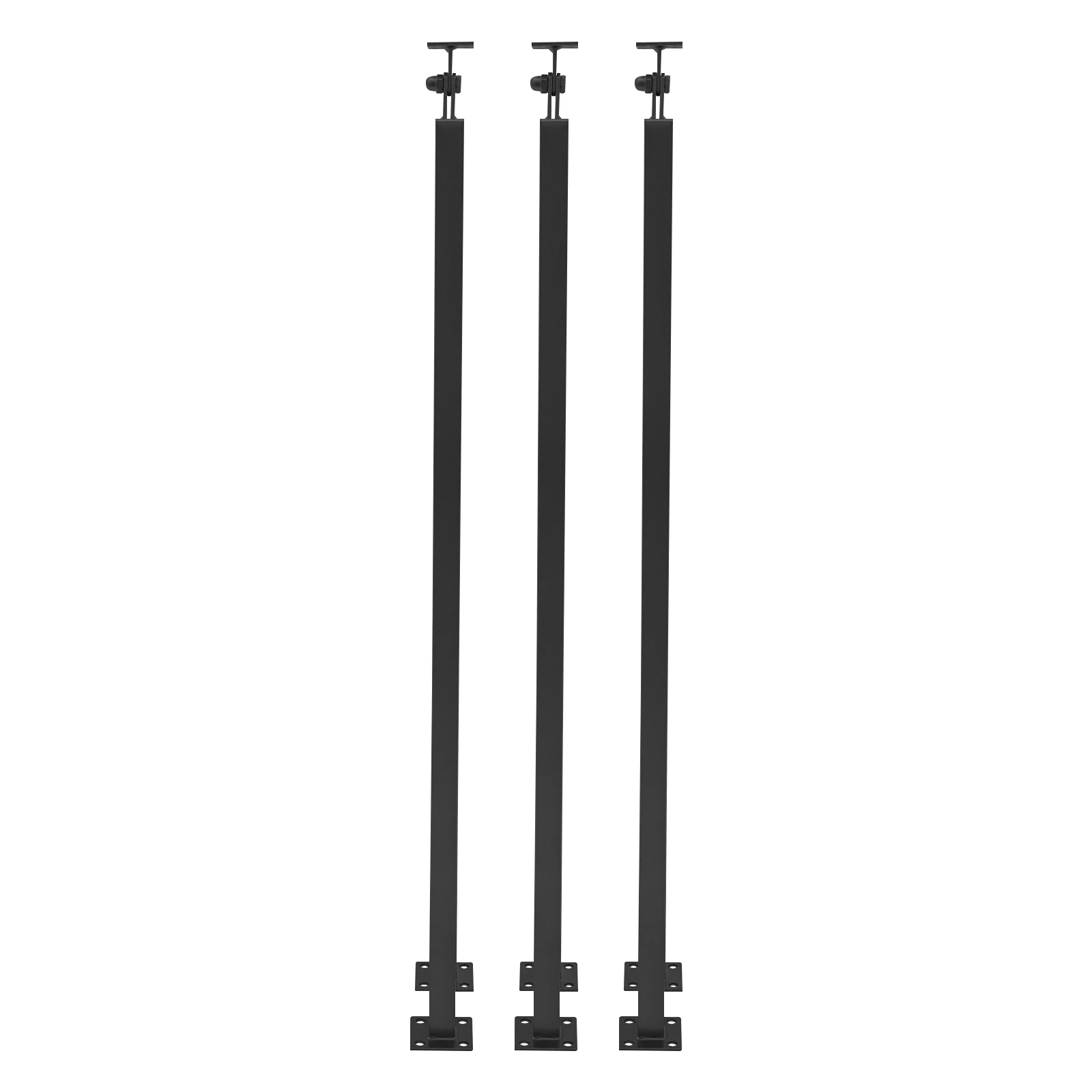 High-Safety Metal Stair Railing Set, Carbon Steel, 3-Piece U-Shaped Balusters, Rust-Resistant, Easy DIY Installation