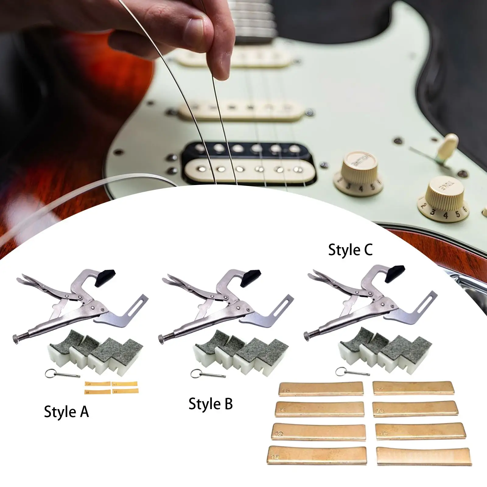 

Handheld Guitar Fret Press Tool Clamping Adjustable 4 Neck Supports Brackets