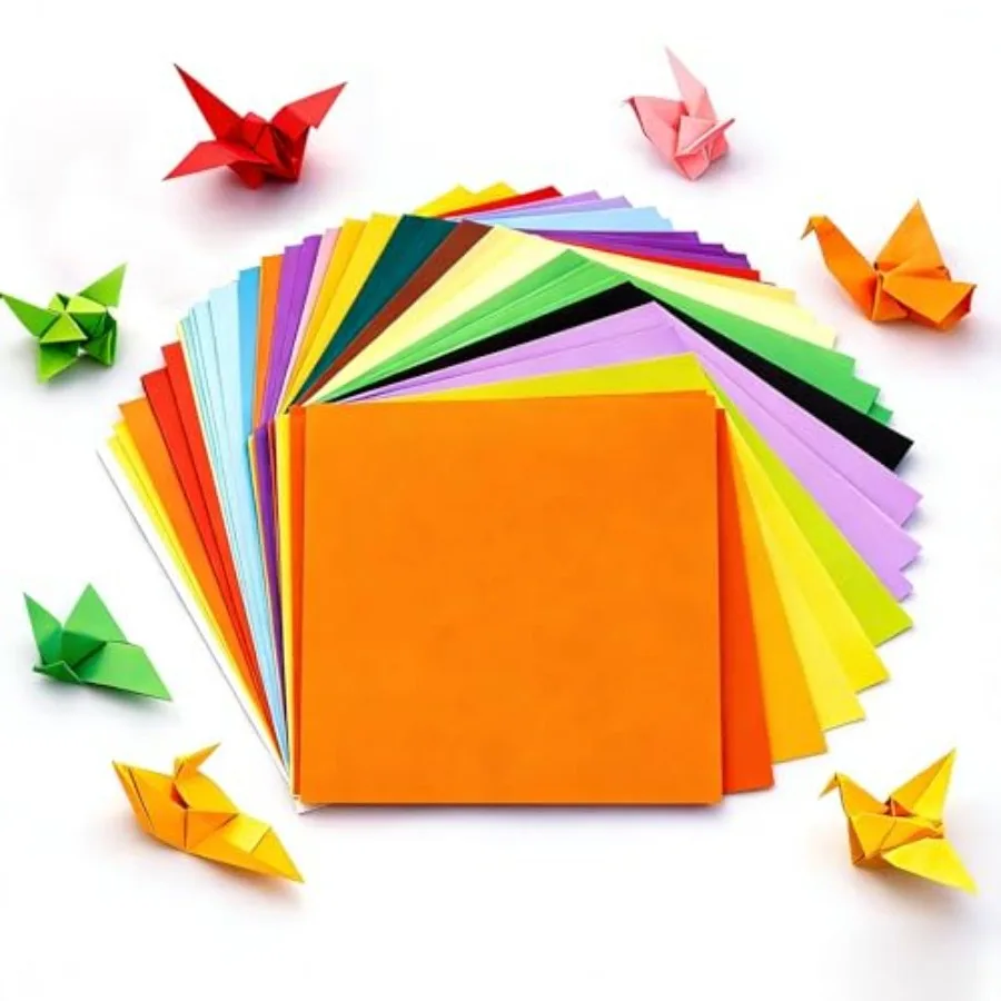 Origami Paper Sheets 6 x 6 Inch Square Double Sided Folding Paper Non-Fading, Holds Crisp Creases, Smooth Surface, Multi Solid