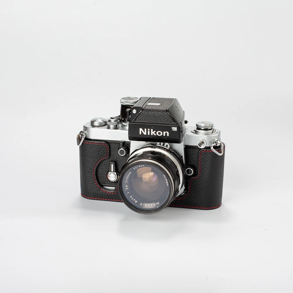 Para Nikon F2 F2S F2A F2AS Funda de cuero para cámara funda protectora hecha a mano de cuero auténtico para cámara media funda