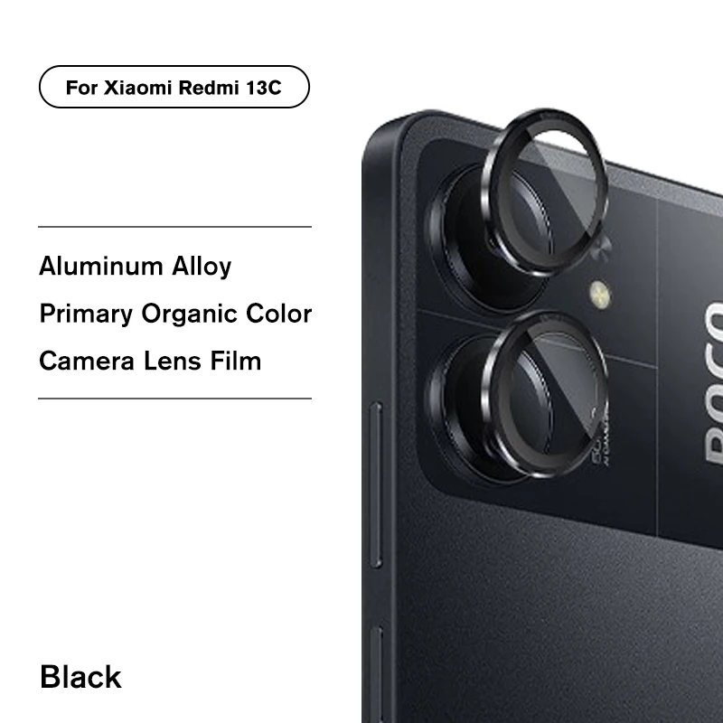 Tapa Protectora de lente de cámara de vidrio templado con anillo de Metal 9D para Redmi 13C 4G Redmy Readmi 13C 13 C C13 2024 6,74 pulgadas 23100RN82L