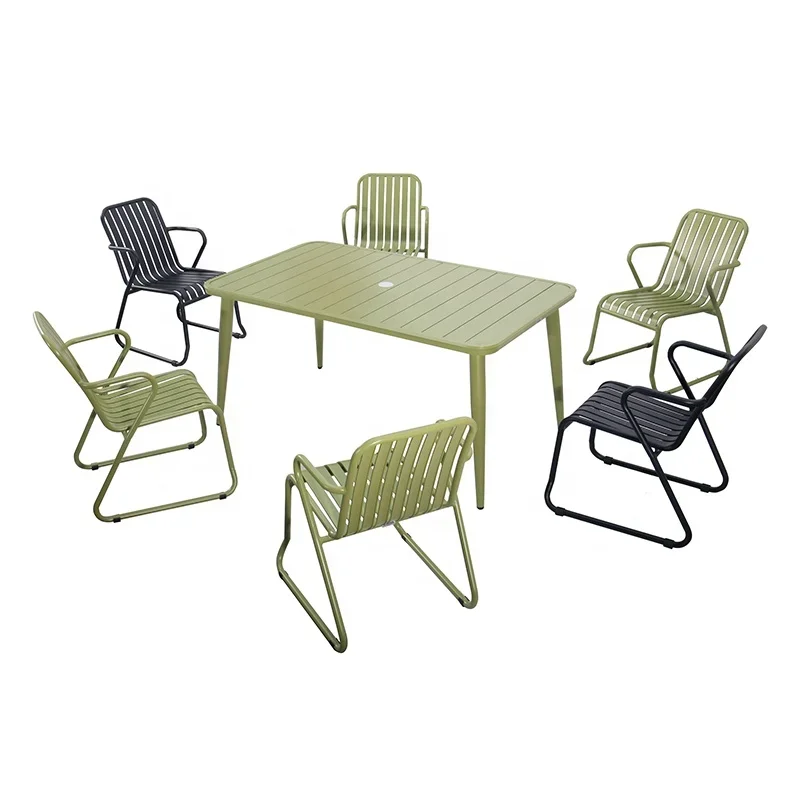 

# Patio Porch 7 Piece Dining Set Furniture Outdoor Garden Cafe Aluminum Table And 6 Seater Chairs For Outside #