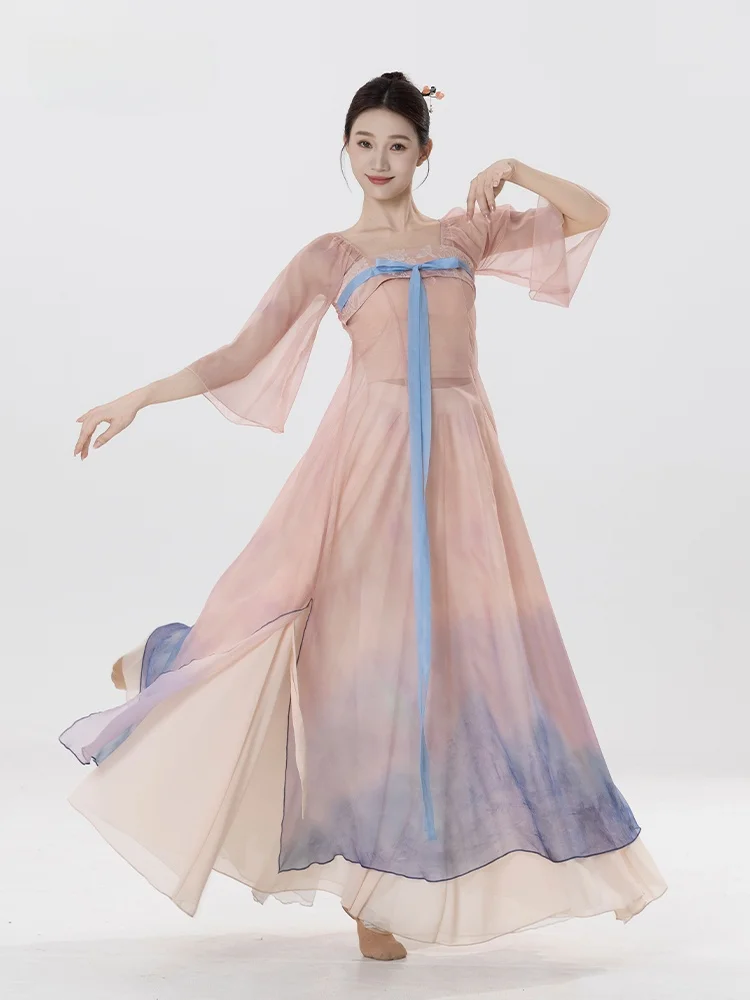 

Ele Long Classical Dance Costume Tang Sle Performance Practice Suit Drifting Gown Women's Fitn Apparel