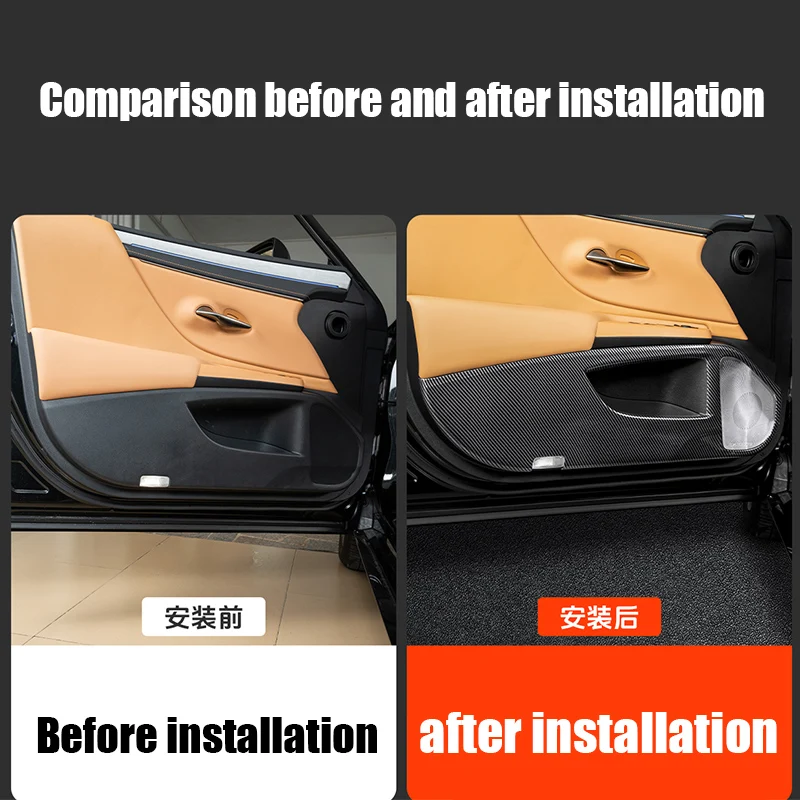For Lexus ES200 ES260 ES300h 2018-2025 Car door anti kick plate ABS material carbon fiber pattern interior modification