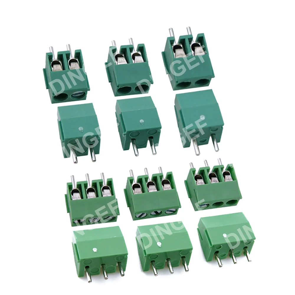 10PCS KF350 KF350-2p 3p Pitch 3.5mm 2 3 Pin Spliceable Plug-in PCB Screw Terminal Block Connector 300V 10A For 24~18 AWG Cable