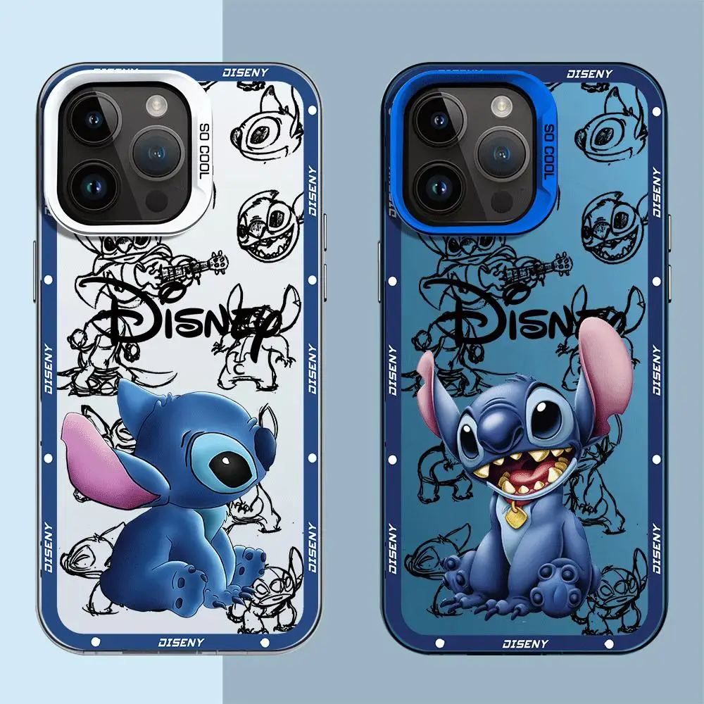 Disney Cartoon Stitch Phone Case for iPhone 15 Pro Max XS Max 12 Pro 11 XR 13 X 14 Plus Fashion Shockproof Cover