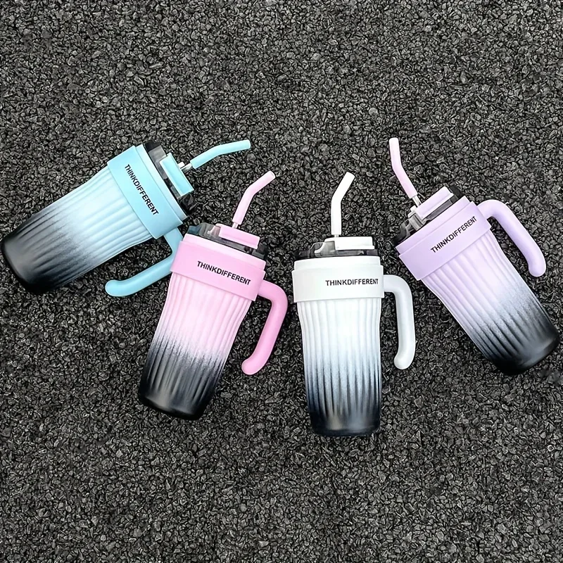 

860ML Girls Fashion Insulated Travel Mug with Straw - Large Portable & Stylish - Perfect Christmas & Easter Gift for Her
