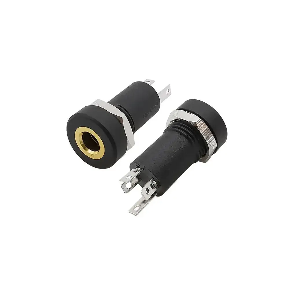 1 PCs 3/4 Pin 3.5mm Audio Jack Socket 3/4 Pole Stereo PJ392A Connector With Nut Gold Plated 3.5 mm Headphone Female Socket