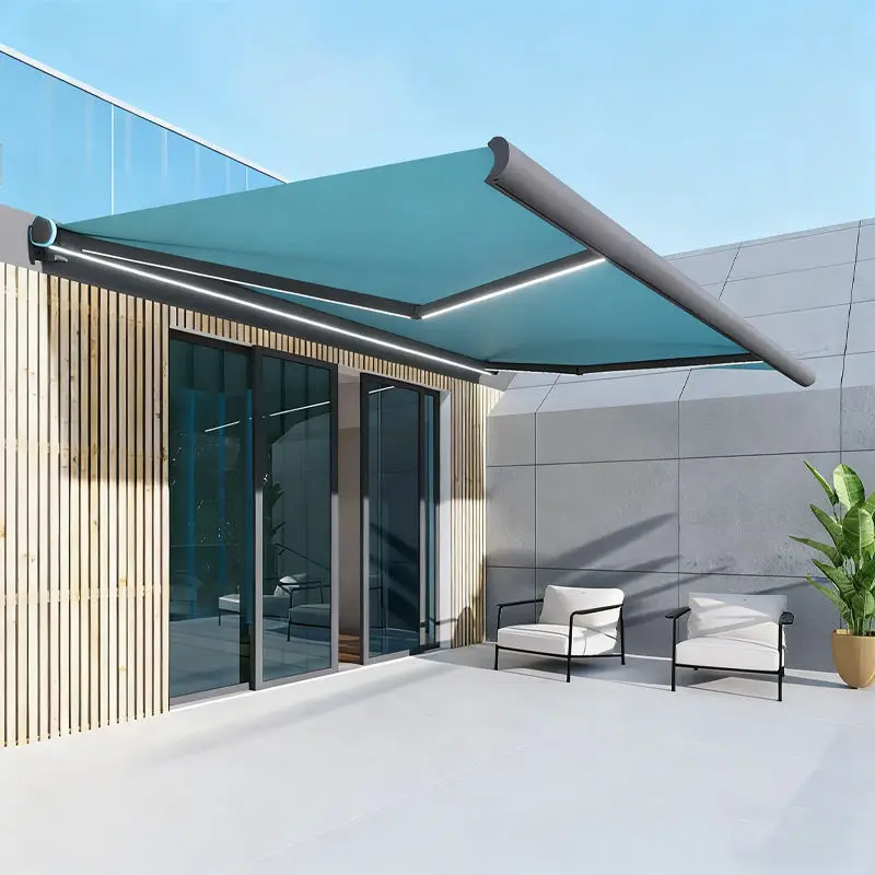 Best Selling New Model Acrylic Material Sunshade Entrance Protection Against Rain Awning with LED Lights Fashionable Canopy