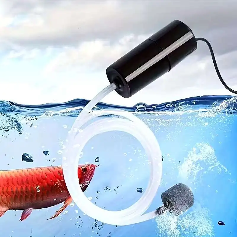 

USB Chargable Aquarium Fish Tank Oxygen Pump Silent Air Compressor Portable Mini Oxygenator For Fishing & Fish Farming
