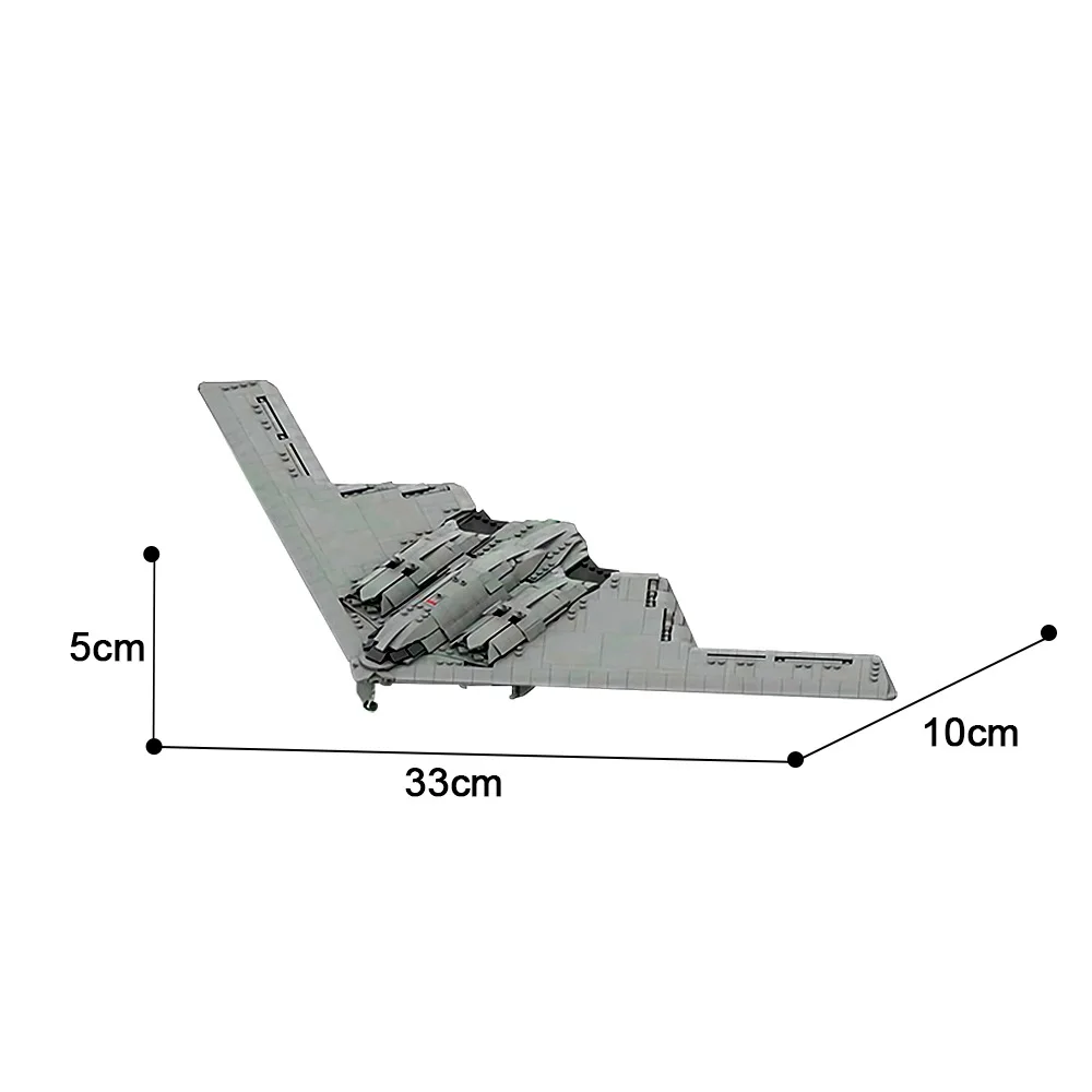 MOC- 166363   Klocki B-2 Spirit Stealth Bomber 1:70 Seria modeli wojennych Prezent Kreatywny zestaw klocków