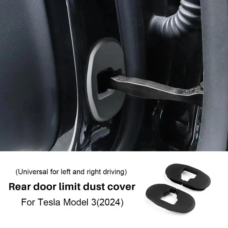 Car Rear Door Lock Buckle Protective Cover for Tesla Model 3 Highland 2024 Limit Dustproof Screw Cap Decorative Accessories