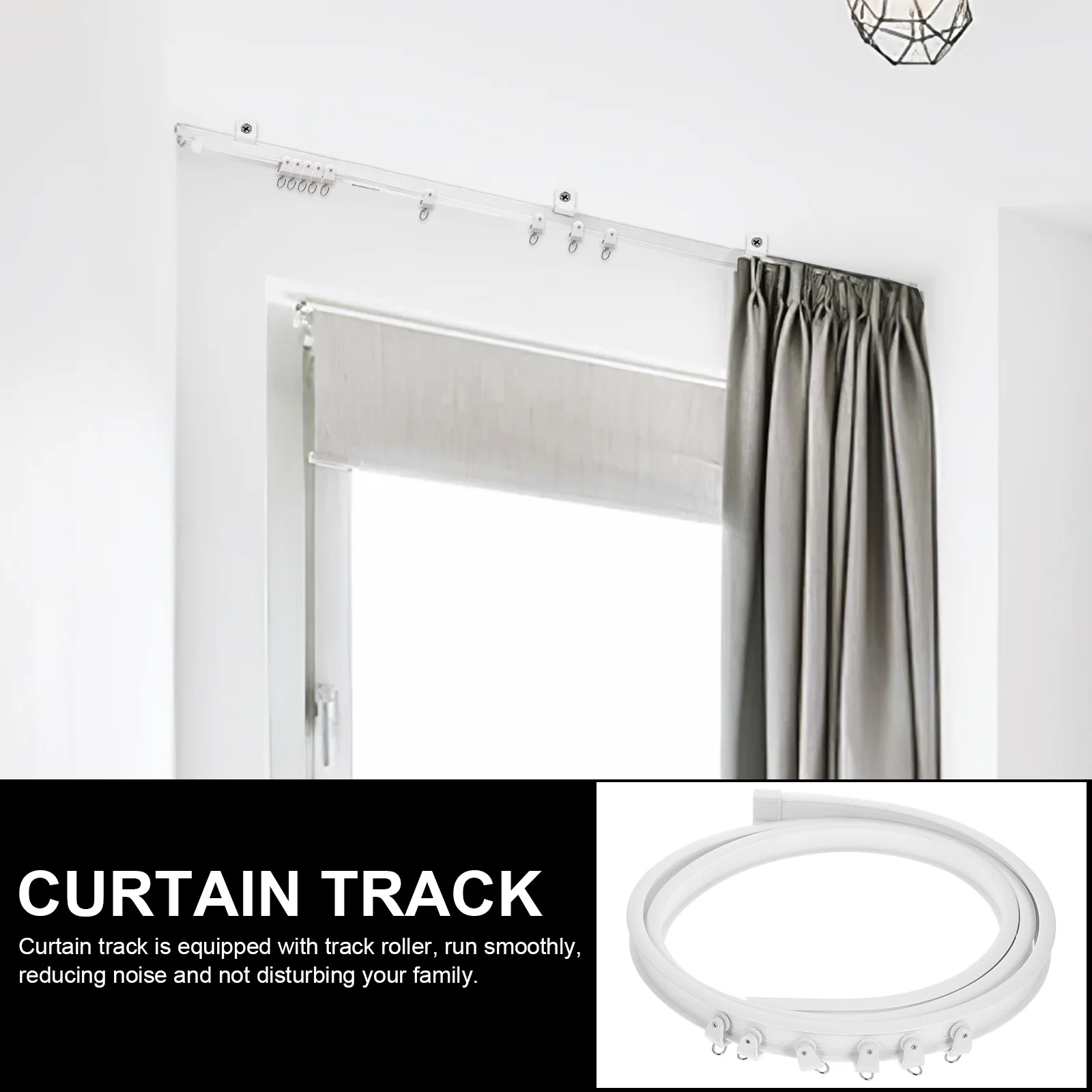 Curtain Track Slider Ceiling Mount Mounted Bendable Room Divider System Rail for Curtains