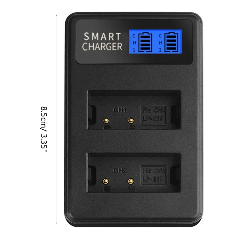 LP-E17 LPE17 LP E17 Dual Channel USB Battery Charger with LCD Screen for Canon EOS Rebel T6i 750D 800D 200D 8000D Kiss