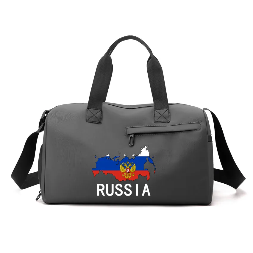 

Gym Bag Russia Flag Printed Men Women Shoulder Bag Messenger Portable Training Basketball Bag Sports Leather Handbag Tennis