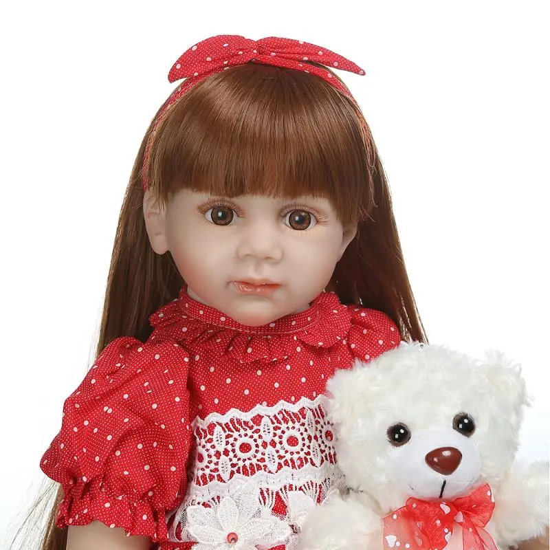 24in Realistic for Doll Soft Silicone Vinyl Newborn Babies Girl Bear Life