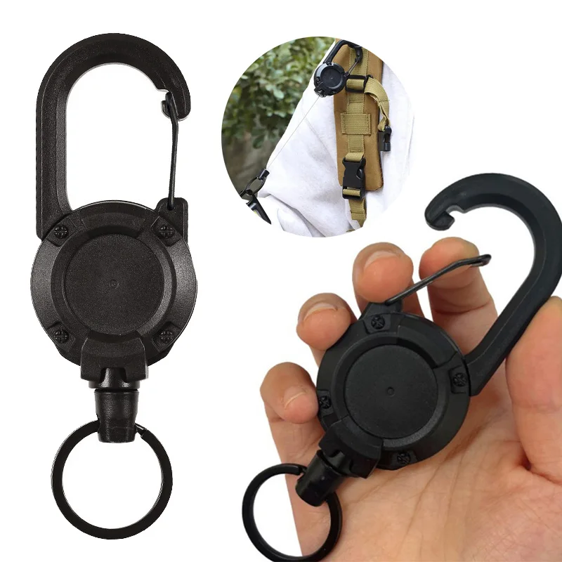 

Outdoor Camping Buckle Retractable Wire Rope Anti-theft Tactical Keychain Telescopic Keychain Buckle Retractable Hook Tool