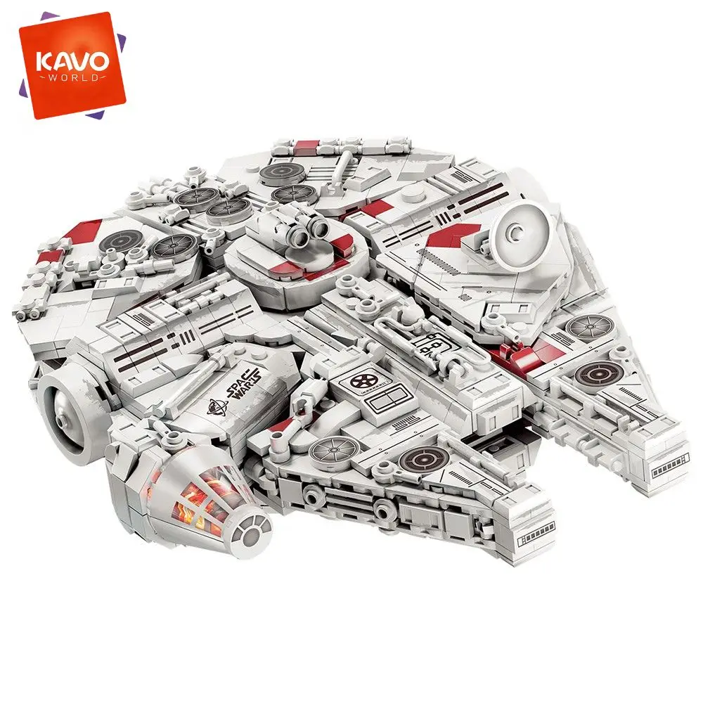 

KAVOWORLD 1361pcs Space Battleship Building Blocks with LED Light Spaceship Bricks Model Collectible Spacecraft Construction Set