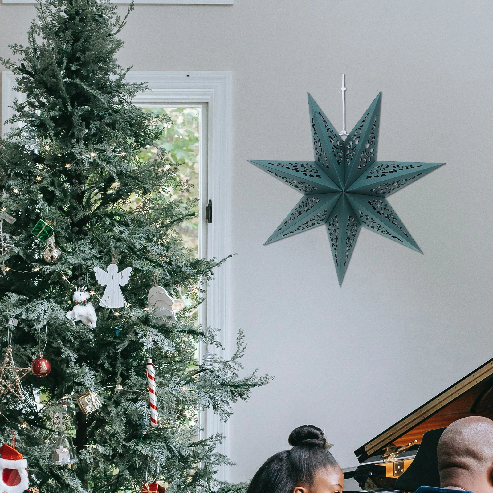 3 Stück Weihnachtsstern-Papierlaternen, faltbar, 3D-Origami-Lampenschirm für Urlaub, Hochzeit, Geburtstag, Dekoration, rotes Hängelicht