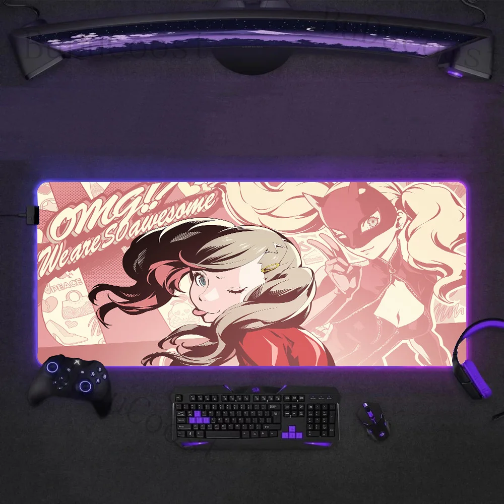 

Many people like it Desktop games persona5 High definition printing RGB XXL Mouse Pad Backlight Large game accessories mouse pad