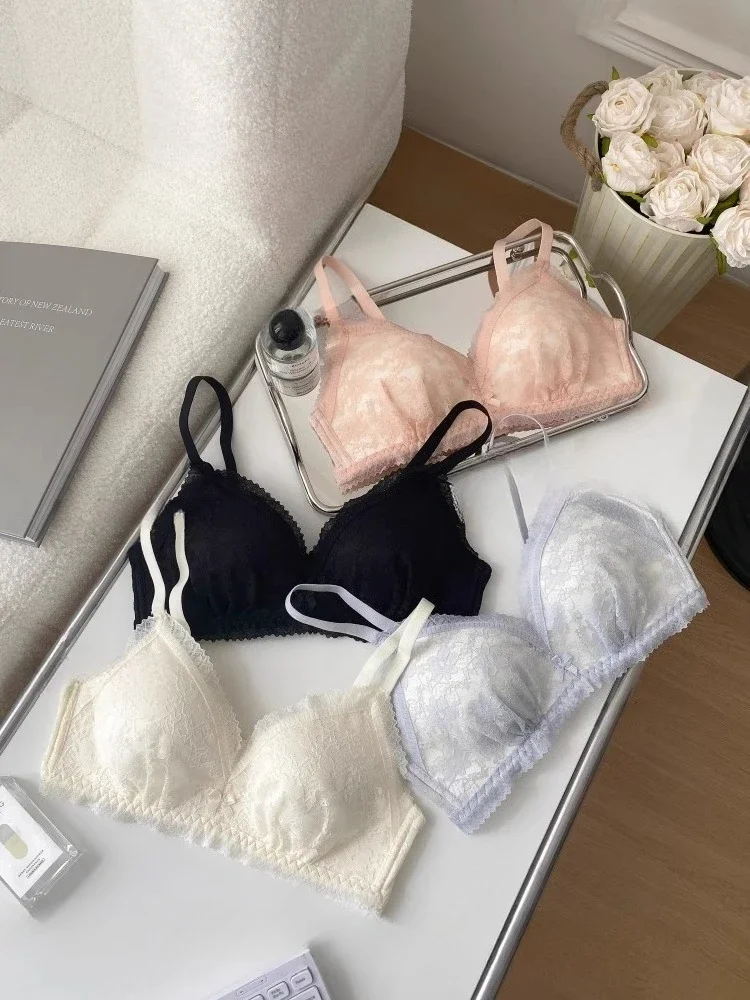 Sexy Minimizer-BH BANERDANNI – kabellose französische Spitze, Anti-Lücken, Schlankheitslift, volle Brustunterstützung, Damen-Komfort-Dessous, sexy Set