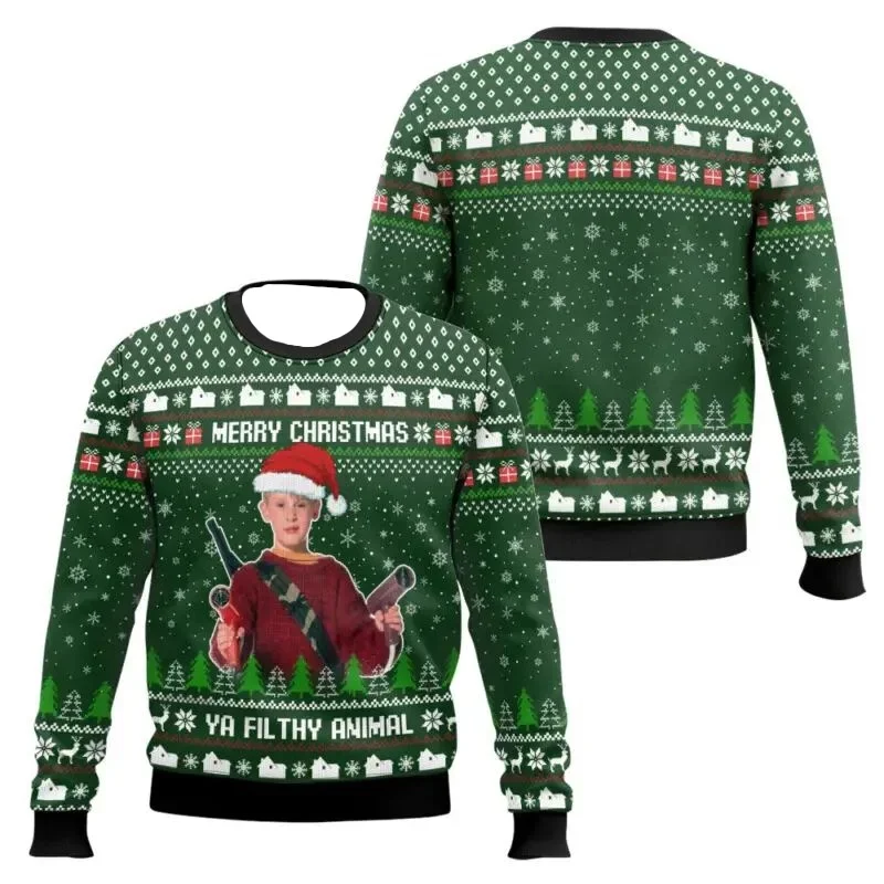 المنزل وحده عيد الميلاد سترة قبيحة مضحك عطلة حجم كبير البلوز حفلة عيد الميلاد زي الأسرة الاطفال عيد الميلاد سترة هدية 2026