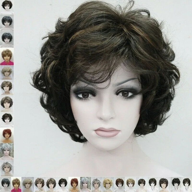 

19 Colour Short Curly Women Wig Ladies Daily Natural Hair Wig Cosplay Wigs