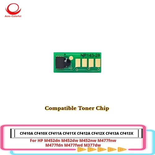 HP 컬러 레이저젯 엔터프라이즈 토너 칩, CF410A CF410X CF411 CF412, M452dw 452dn 452nw M477fnw M477fdn M477fdw M377dw 프린터용  Best5