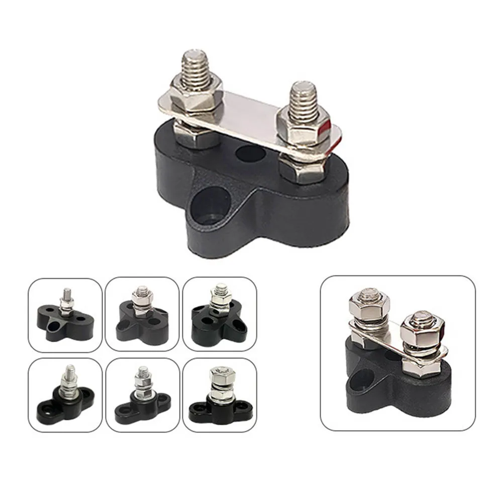 Parafuso de fiação dupla, 2 peças, bateria de parafuso de conexão dupla m8, blocos terminais de barra colectora 12-48v para carro, equipamento elétrico marinho