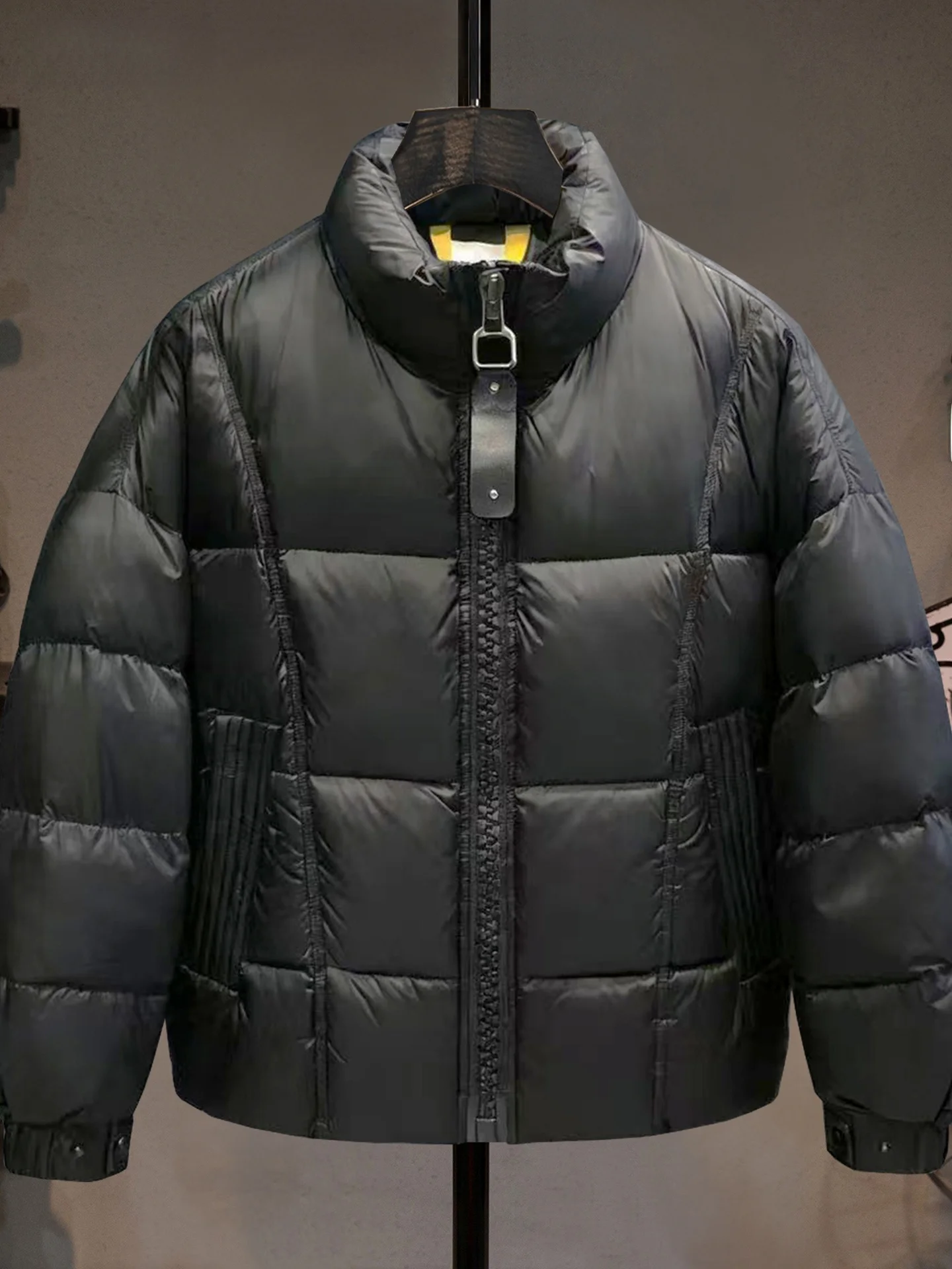 

Men's Thiened down Jaet with Large Zipper Du down Warm Sli Design Collar Winter Outerwear Casual Faion Coat