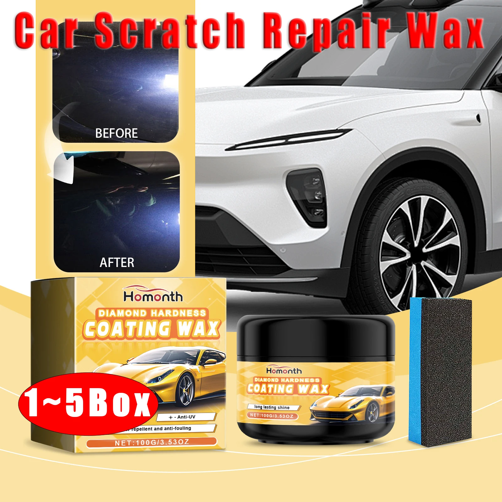 Revestimiento cerámico para coche, Nano recubrimiento de cera, revestimiento de cristal, pasta hidrofóbica antiarañazos, revestimiento de cera para coche, revestimiento de pulido para coche