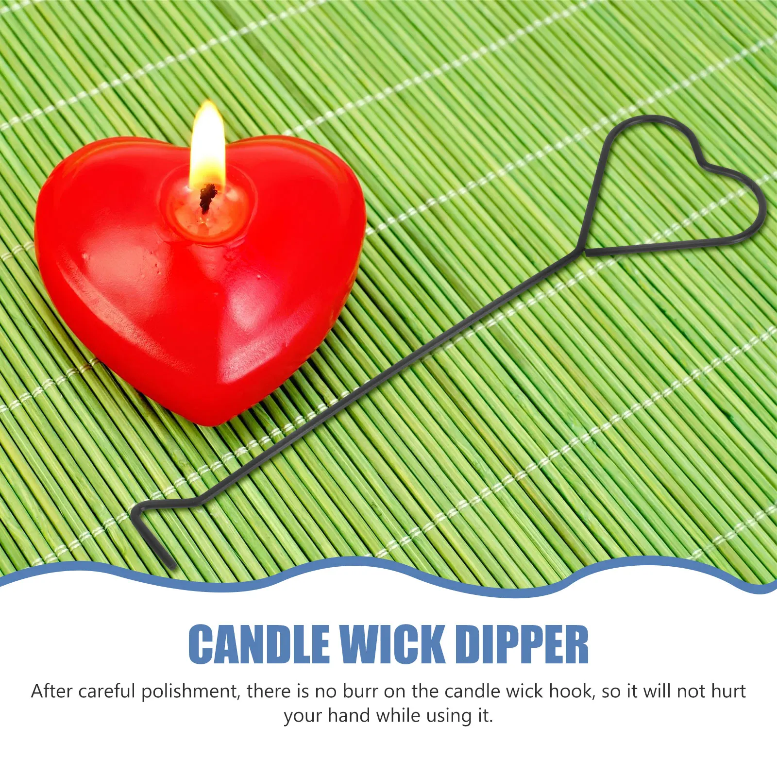 4 قطعة خطاف الفتيل الحديدي تصميم القلب مقبض طويل الفتيل قحافة لشموع عطرية أداة طفاية اللوازم المنزلية #6