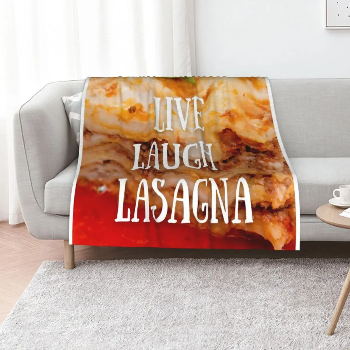 Live Laugh Lasagna Throw Blanket Single Decorative Sofa halloween For Sofa Thin Decorative Beds Moving Blankets